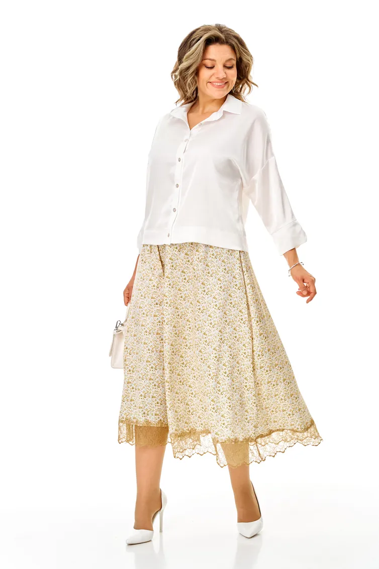 Set Anastasia #1322 belyj+cvety