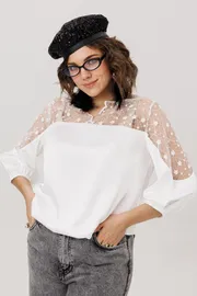 Blouse Anelli Laurel #1790 farforovoe kruzhevo