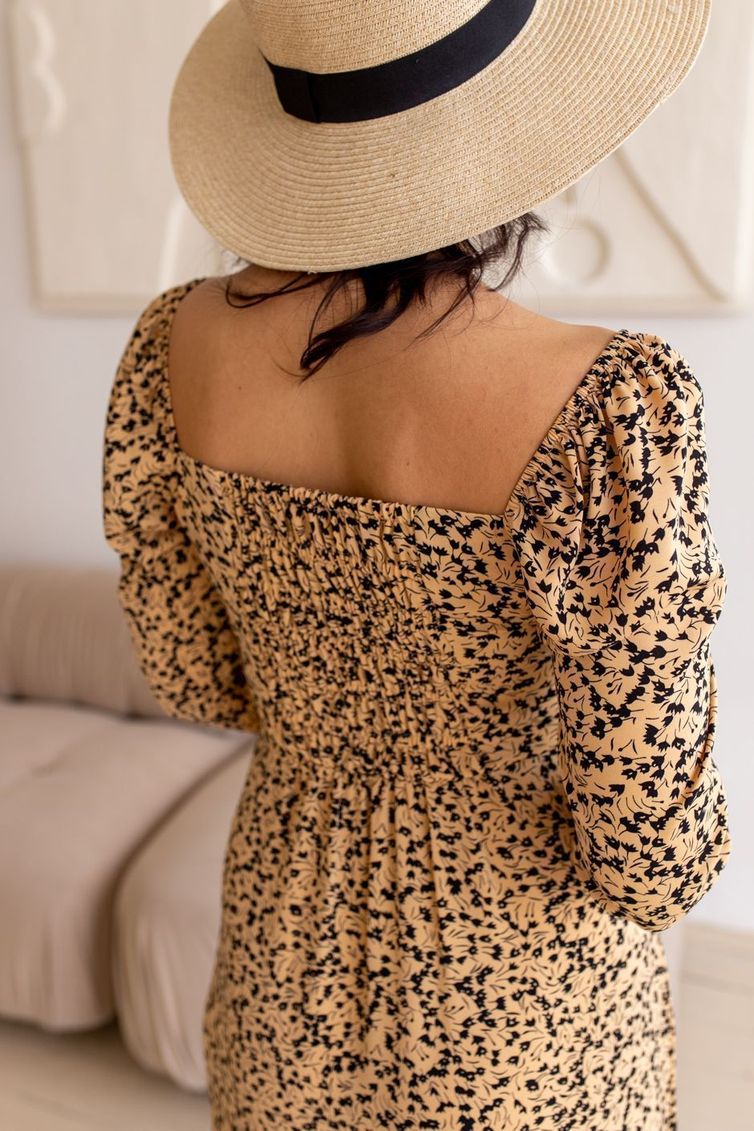 Dress TOOK A LOOK & Angelika #A-339 cherno-bezhevyj