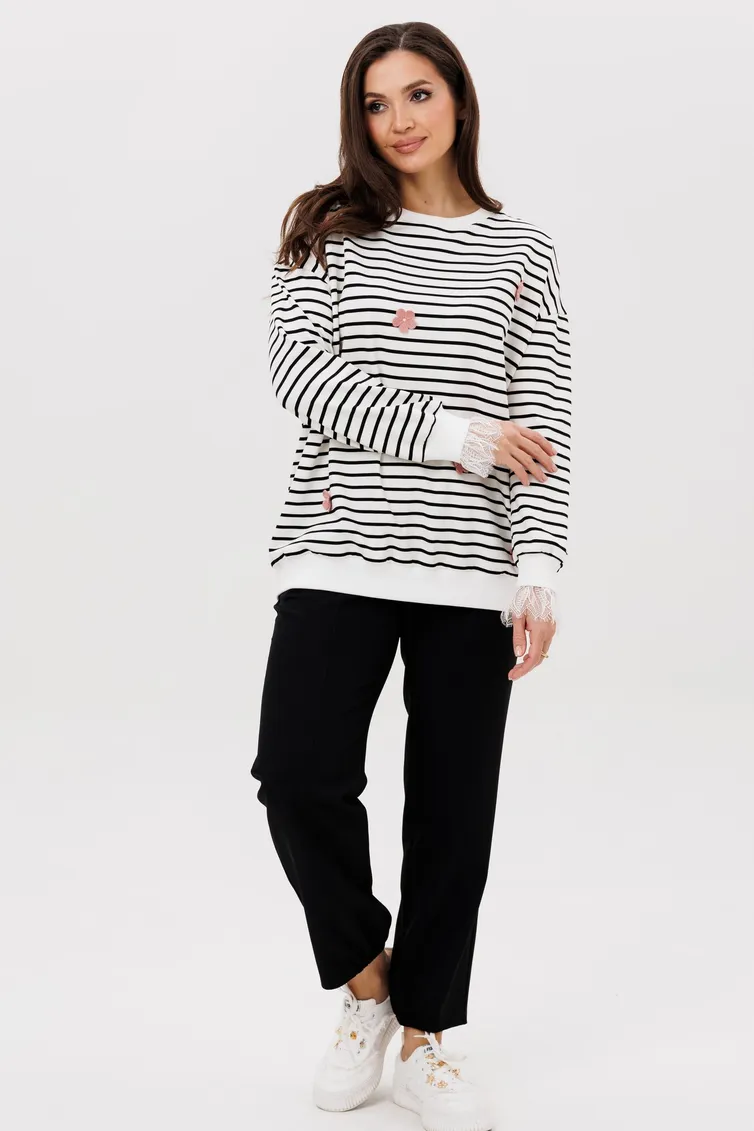 Zestaw Vilena-fashion #1093 poloska+rozovyj