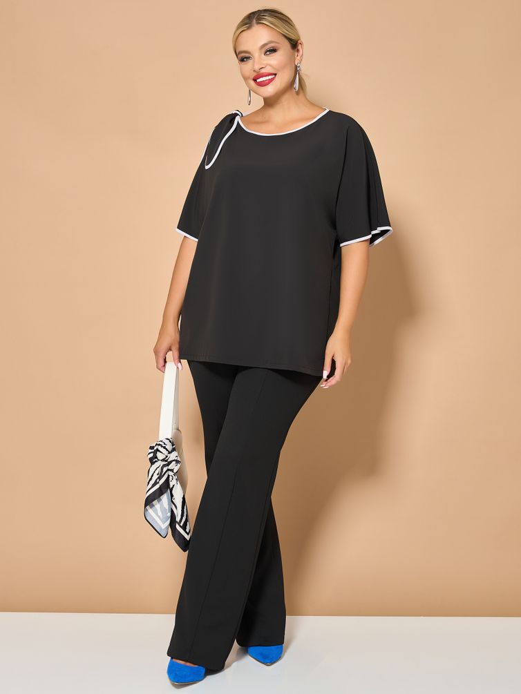 Блуза DORA plus арт. 0324-1 черный матовый