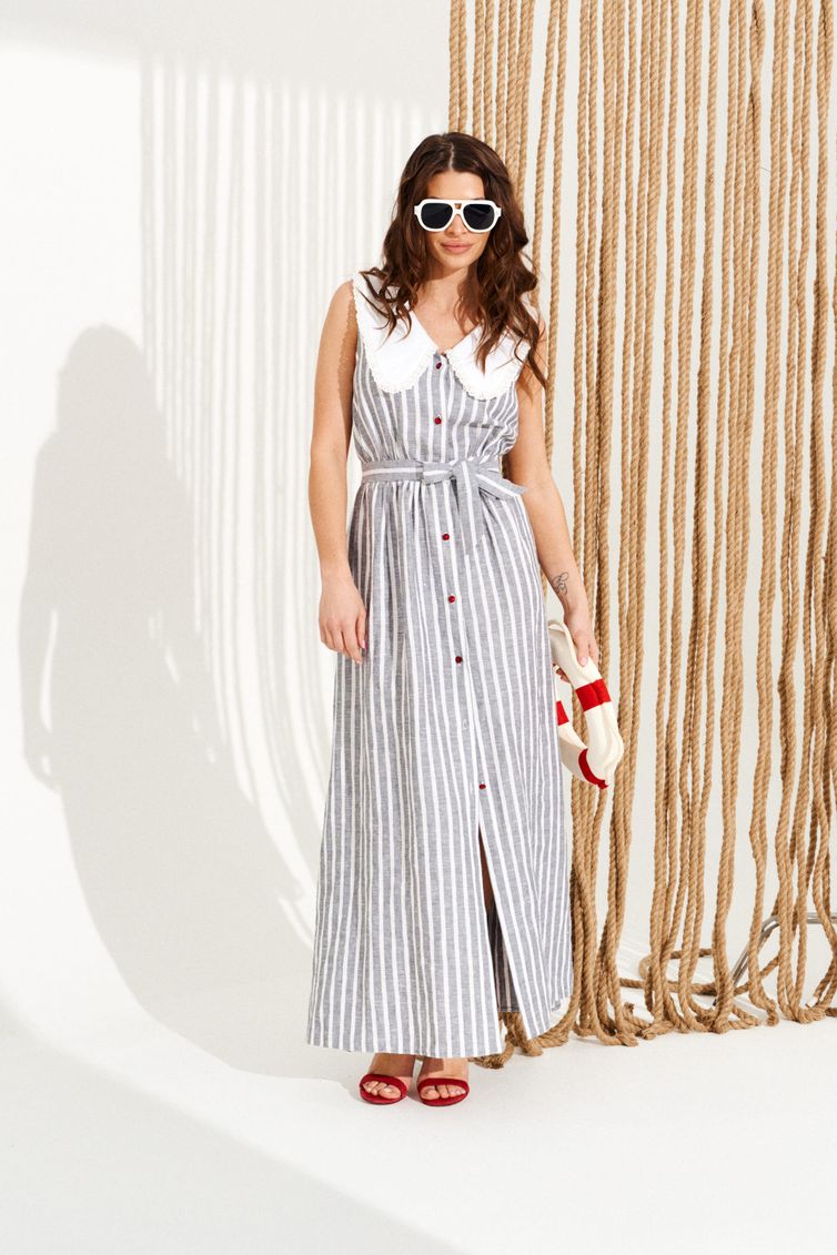 Платье Elletto Life арт. 11128 бело-серый