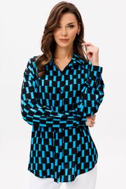 Blouse VIZAVI #735 cherno-goluboj