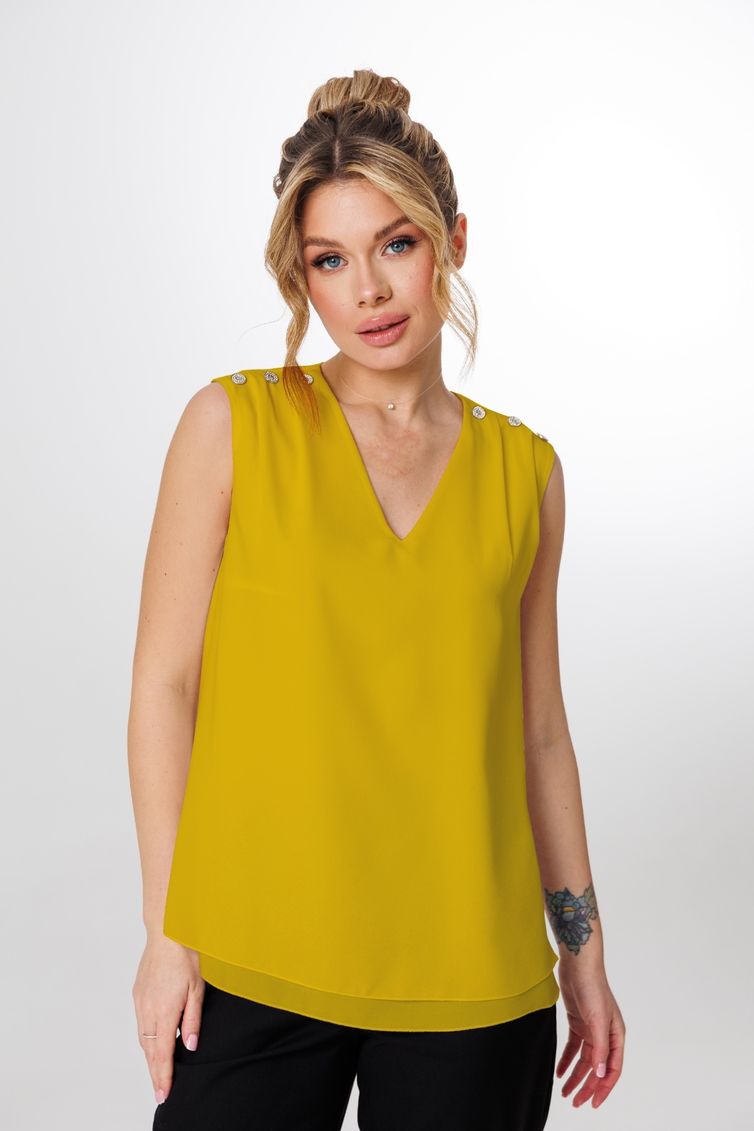 Блуза Faufilure арт. С1736 горчица