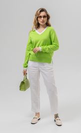 Джемпер Romgil РВ0157-ХЛ2 салатовый, белый