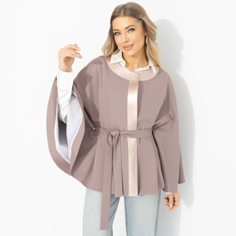 Жакет CHARUTTI арт. Яркий эффект (вереск, с поясом)