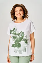 Blouses & tounics Rumoda #2259 (korotkij rukav) zelenyj-belyj