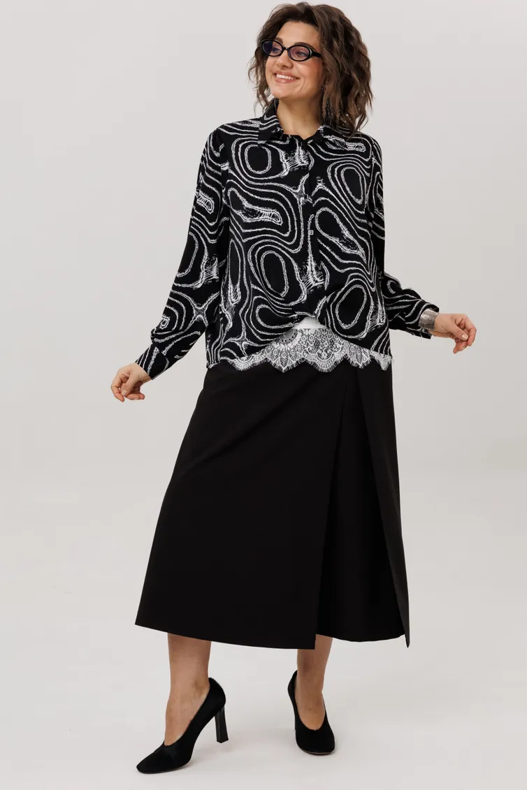 Blouse Anelli Laurel #1663 mramor nero