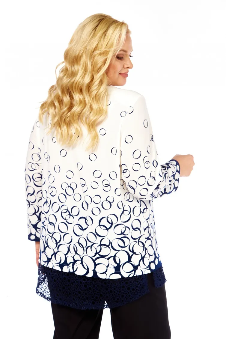 Blouse Abbi #4073 belo-sinij