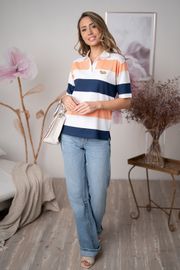 Блузка nika.pl арт. 0305404 Hajdan-54 поло оранж-синий