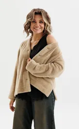 Cardigan Anelli Laurel 1661 bezhevyj pushistik