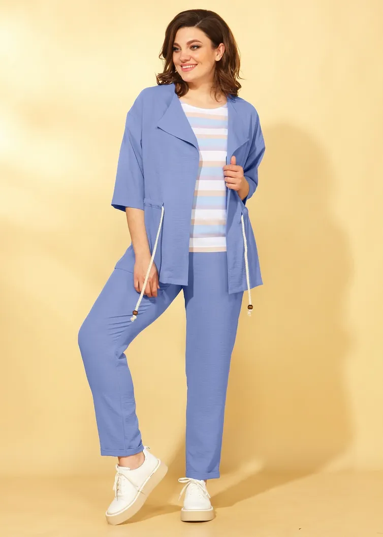 Zestaw Vilena-fashion #584 svetlyj dzhins+poloska