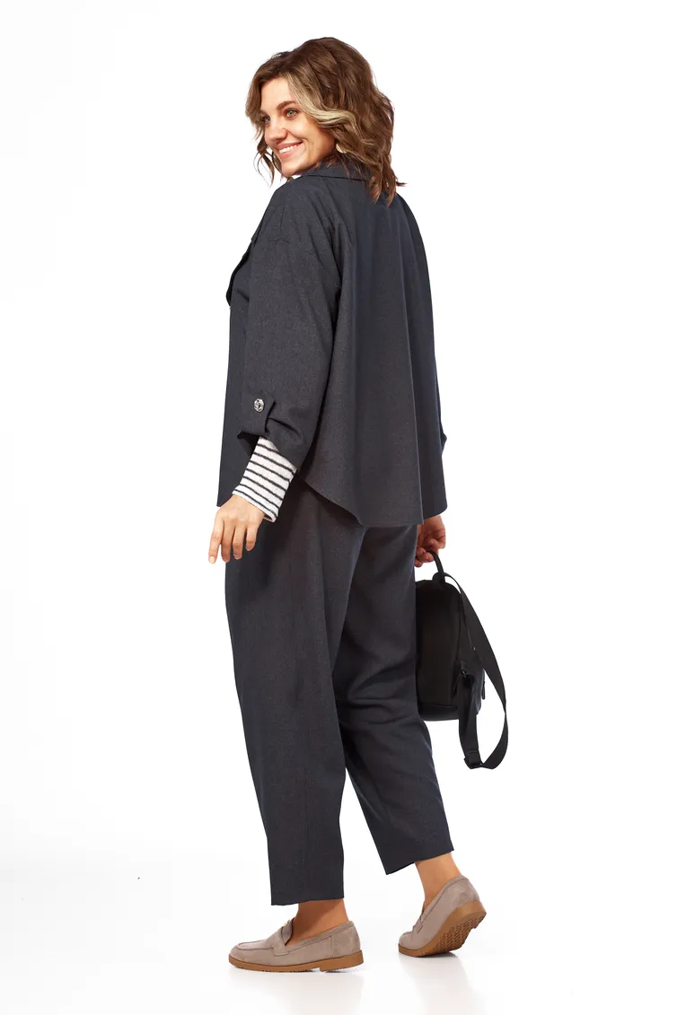 Garnitur Olga Style #S1044 temno-sinij