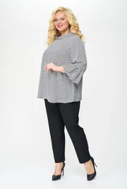 Bluzka Abbi #4022 belo-chernyj