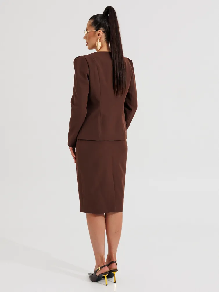 Suit Galean Style #1012 korichnevyj