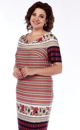 Dress Abbi 1035 ornament bordo