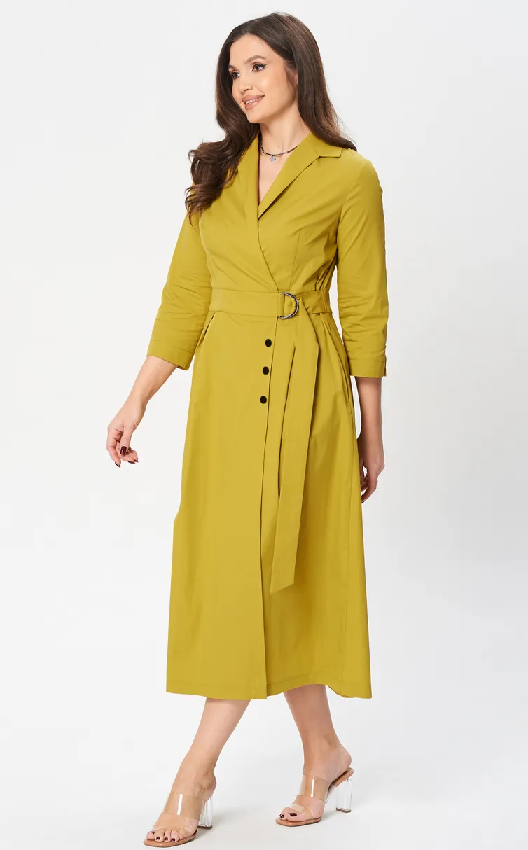 Sukienka Verita moda #N-2348 gorchica