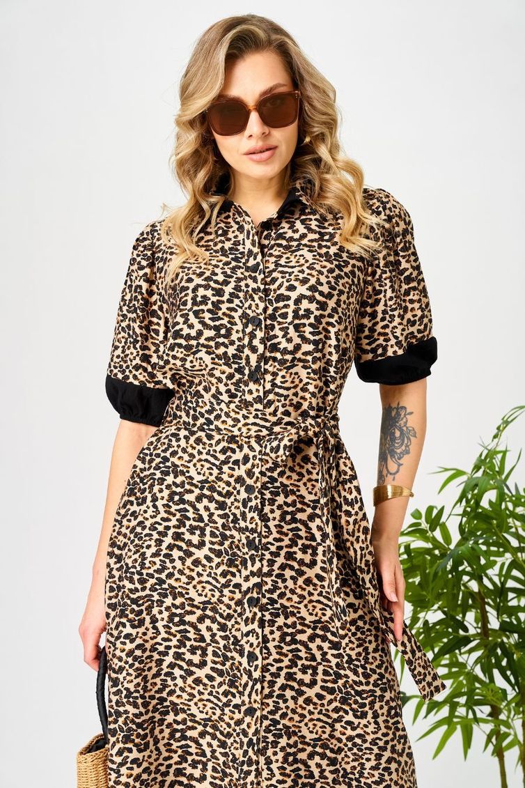 Платье Ava fashion арт. М-194 черный-бежевый