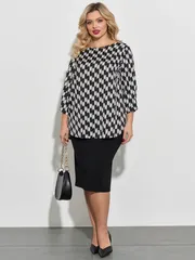 Bluzka DORA plus #0220-1 chernyj sapfir