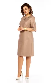 Sukienka Olga Style #S980 bezhevo-zolotoj