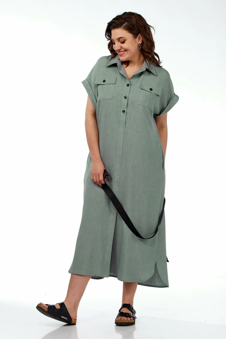 Платье Michel Chic арт. 993/1 олив = 993/2 т.олив