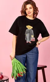 Футболка Ava fashion М-176 черный
