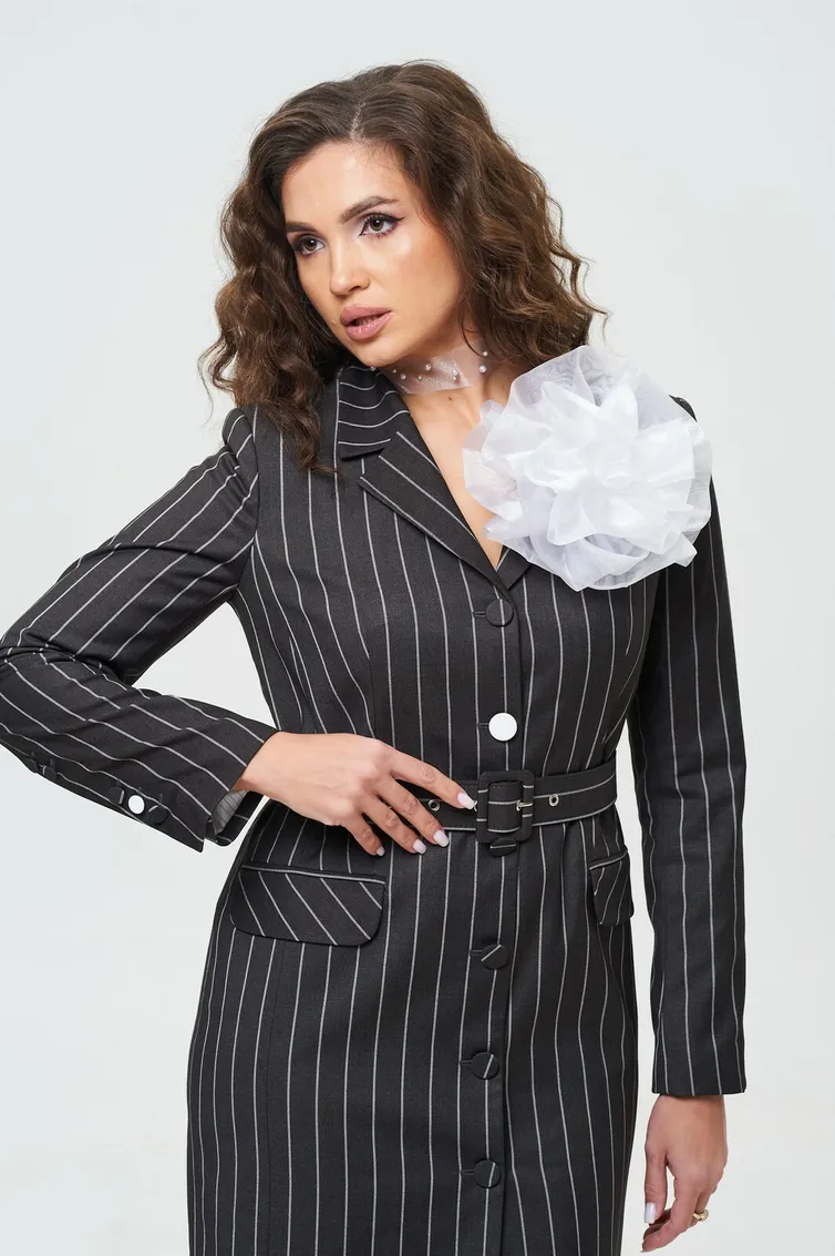 Sukienka Vilena-fashion #950 poloska seraya