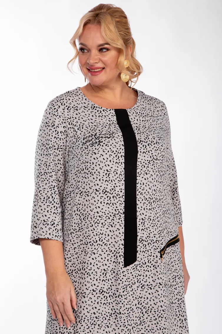 Sukienka Michel Chic #2073 plate seryj leopard
