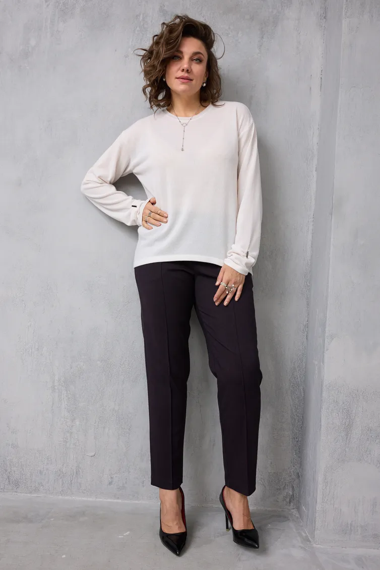 Брюки BegiModa арт. 6078 чёрный баклажан