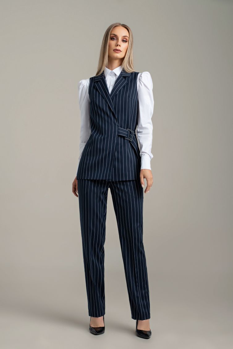 Suit MARIKA #440 t.sinij v polosku