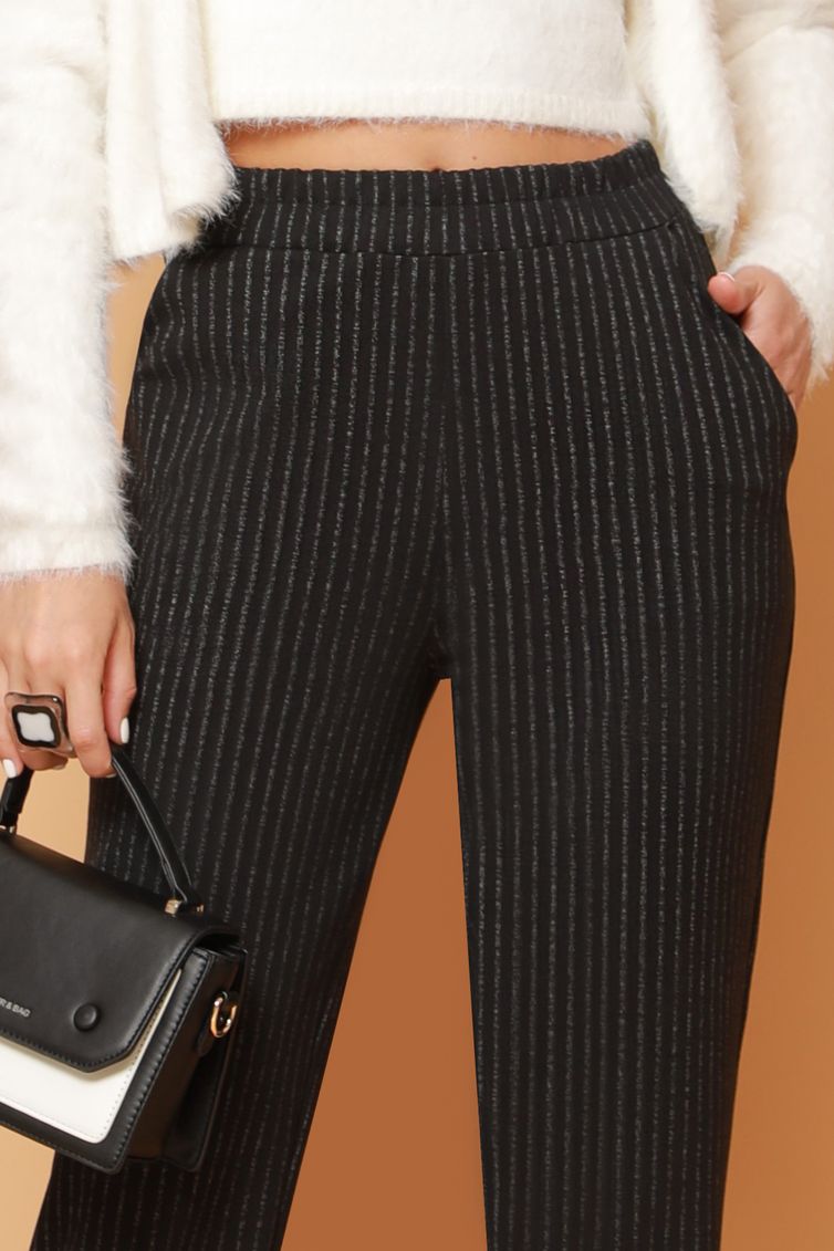 Брюки DS Trend арт. Бр-0191-0310 (черные классические в полоску)