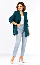 Жакет Ольга Стиль С986 морск. волна