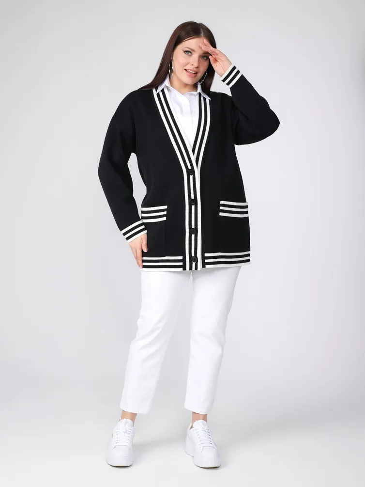 Sweter BONADI #1884 cherno-belyj