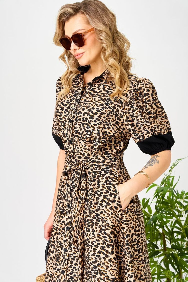 Платье Ava fashion арт. М-194 черный-бежевый