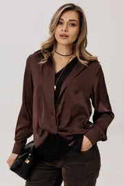 Blouse Anelli Laurel #1663 rubashka gorkij shokolad