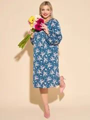 Sukienka DORA plus #0277-1s morskaya glubina
