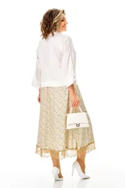 Set Anastasia #1322 belyj+cvety