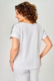 Блуза Rumoda арт. 2258 (короткий рукав) белый-зеленый