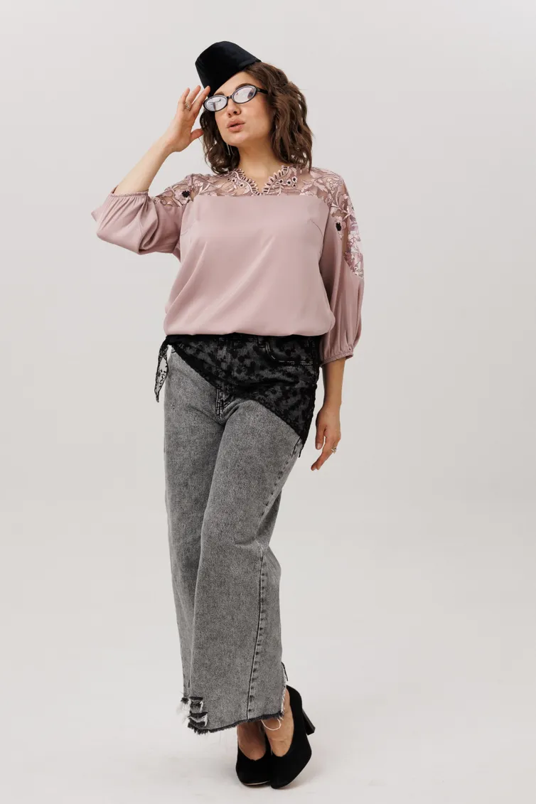 Blouse Anelli Laurel #1790 pudrovaya vual
