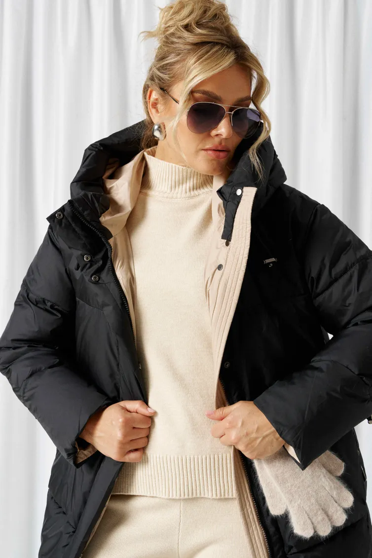 Coat Beautiful & Free #1019 chernyj