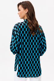 Blouse VIZAVI #735 cherno-goluboj