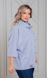 Блузка NOVITA 1423 серая клетка