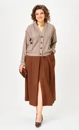 Suit Aira Style 24131 komplekt bezhevo-korichnevyj