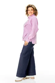 Blouse Michel Chic #798 poloska lilovaya