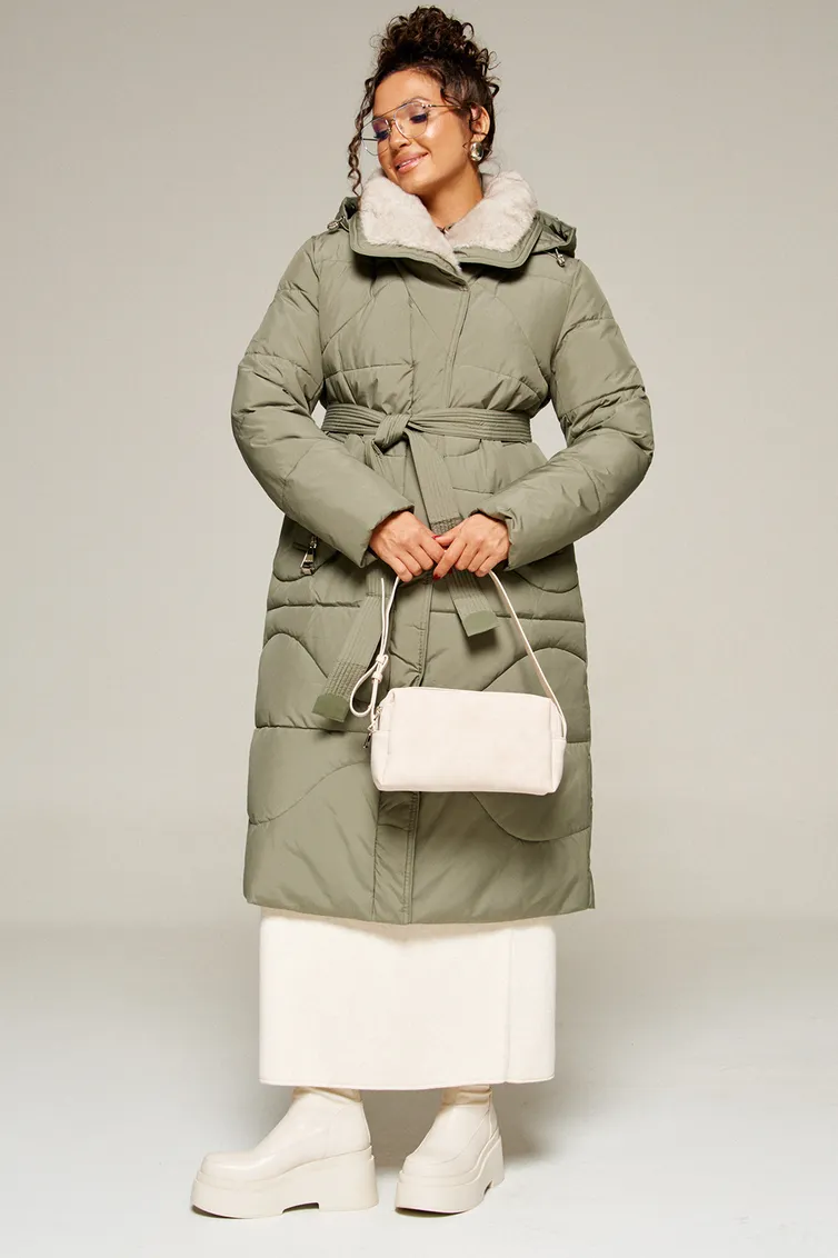 Coat Beautiful & Free #8012 olivkovyj