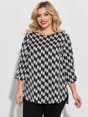 Bluzka DORA plus #0220-1 chernyj sapfir