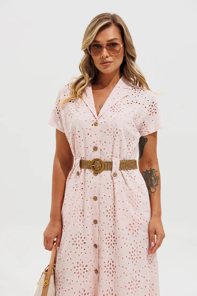 Sukienka Verita moda #N-2459.1 pudra