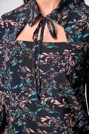 Blouse Anelli Laurel #1028 chernyj v cvety