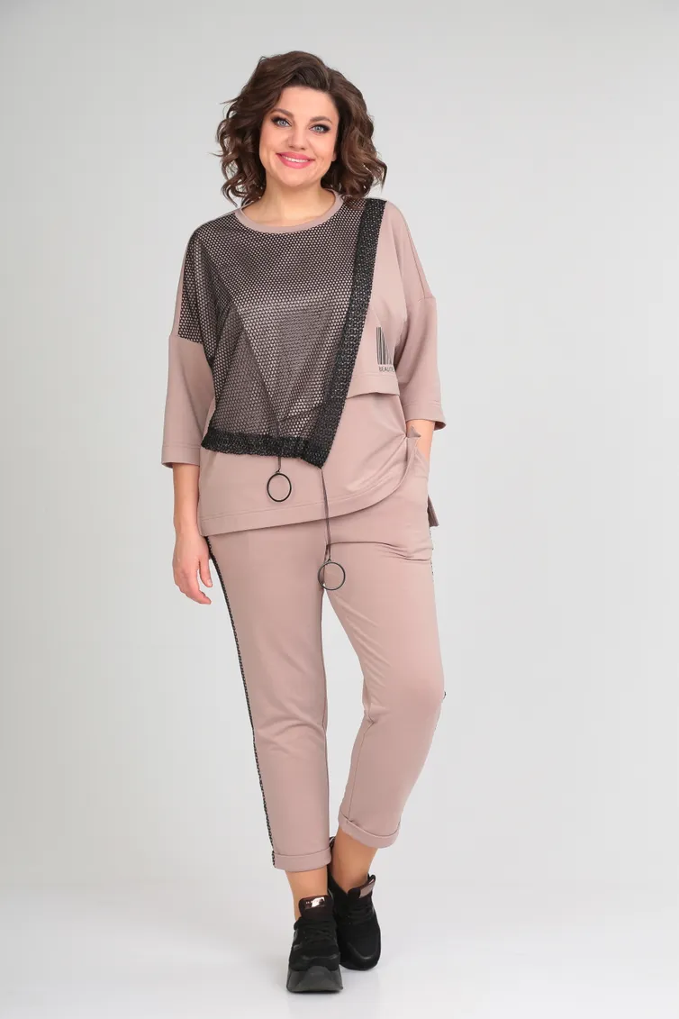 Garnitur Michel Chic #1329/1 pudra, chernyj