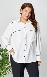 Рубашка Ava fashion М-142 молочный